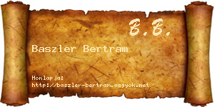 Baszler Bertram névjegykártya